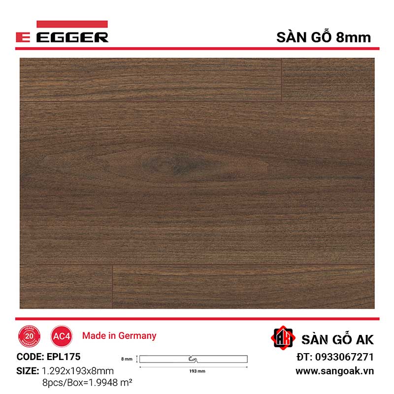 Sàn Gỗ Công Nghiệp Đức Egger 8mm EPL175